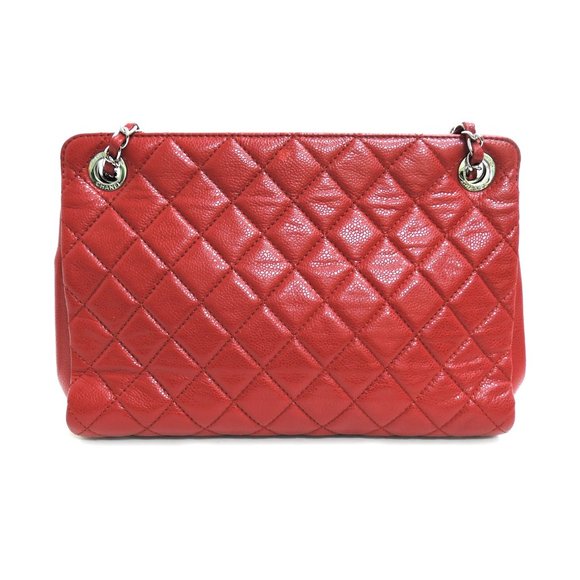 Chanel Caviar Skin Red Leather Bag! MINT! - Picture 3 of 10